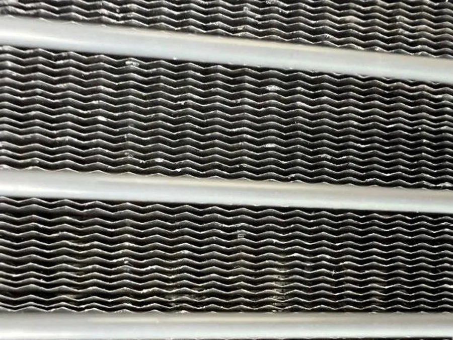 Aluminum-condenser field image during site work