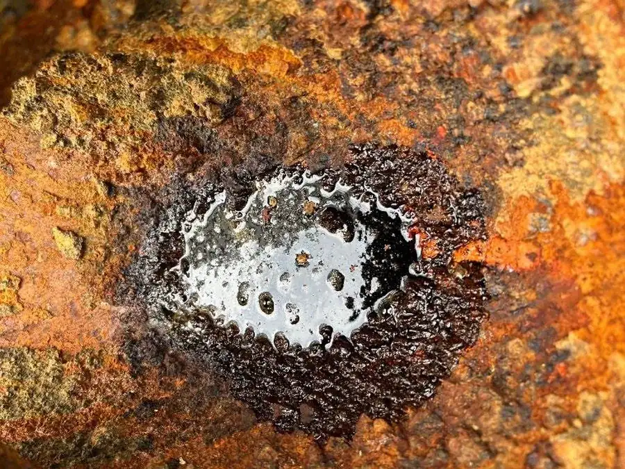 Equipment rust-and-scale field image before cleaning