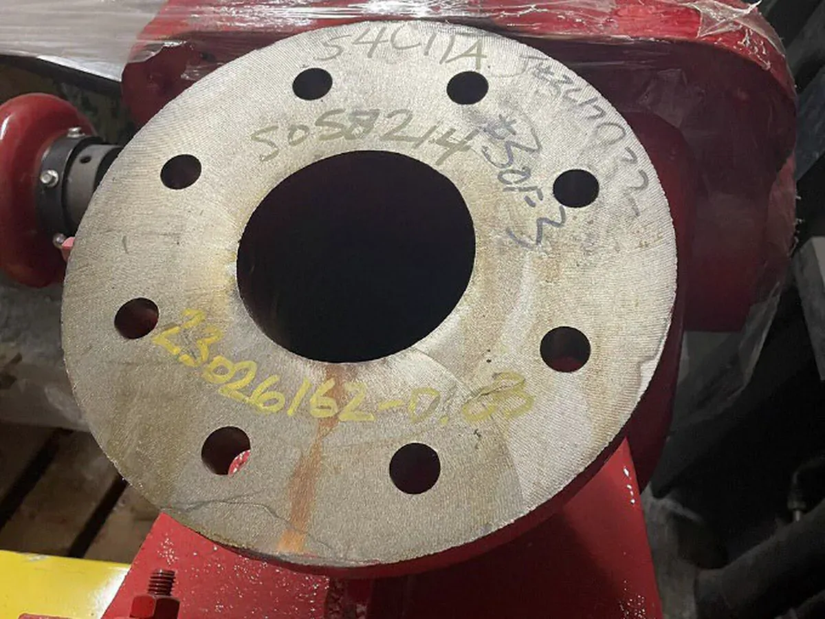 Fire-system pipe-flange field image after cleaning
