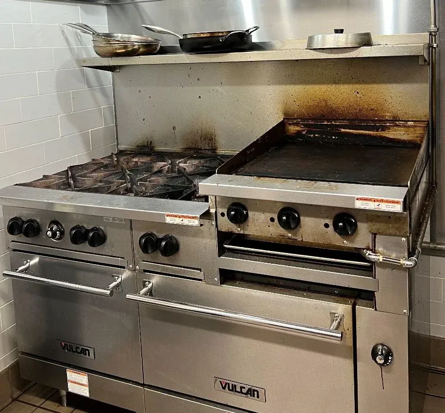 Commercial-kitchen surface before CR HD cleaning