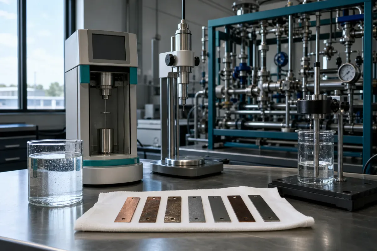Industrial water and materials testing bench